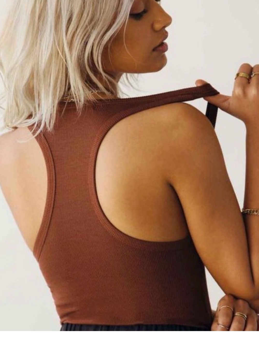 JB Ribbed Racerback Crop Tank